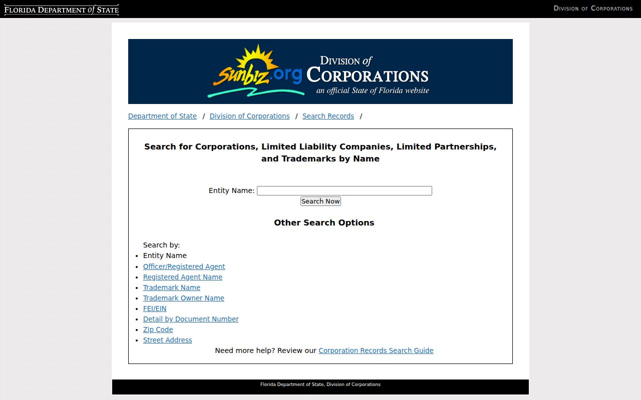 Sunbiz business name search for an Okaloosa County resident lookup