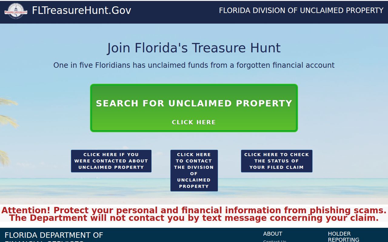 Florida Treasure Hunt name search for an Okaloosa County resident